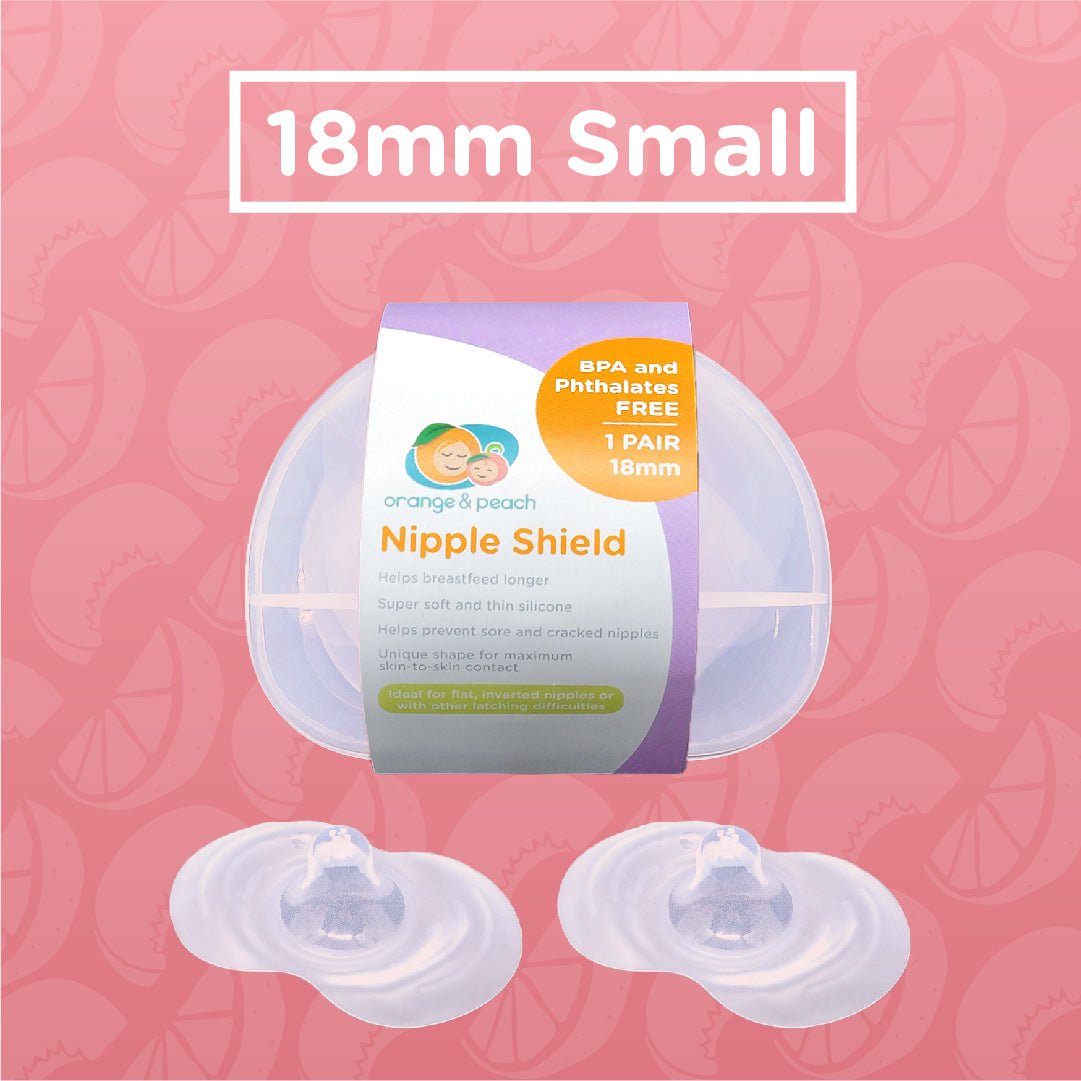 Orange and Peach Nipple Shield or Protector Nipple Cover Universal - Small & Medium Sizes