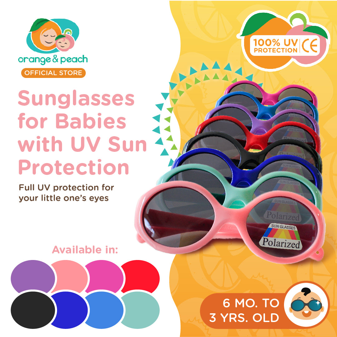 Orange and Peach Sunglasses for Babies with UV Sun Protection