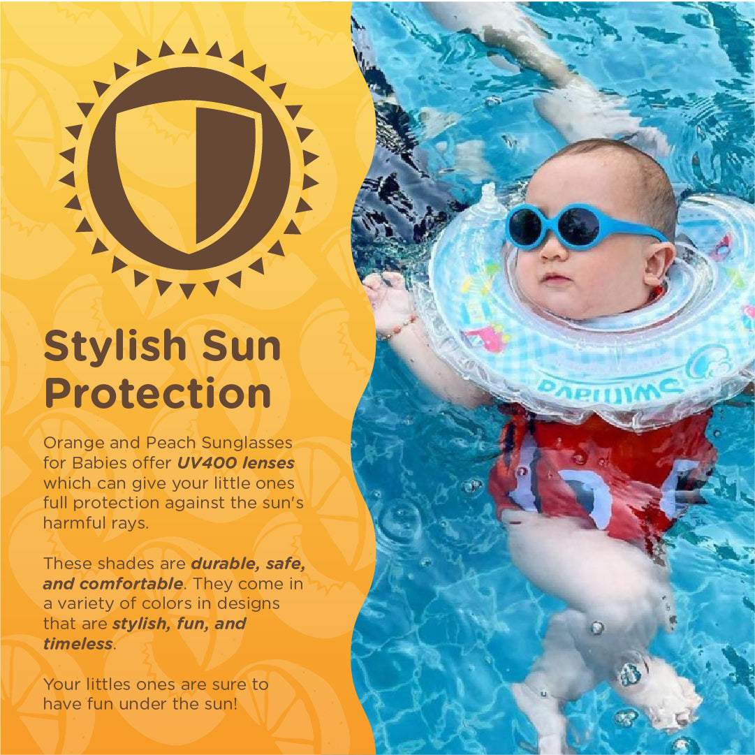 Orange and Peach Sunglasses for Babies with UV Sun Protection