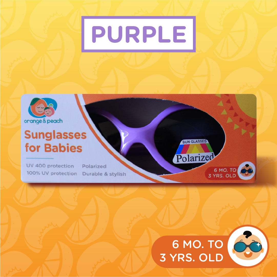 Orange and Peach Sunglasses for Babies with UV Sun Protection