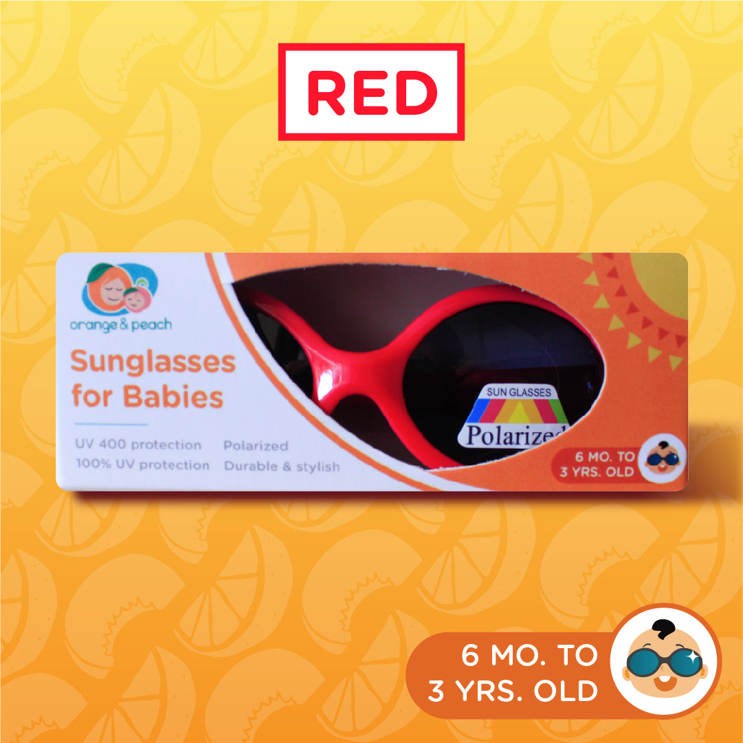 Orange and Peach Sunglasses for Babies with UV Sun Protection