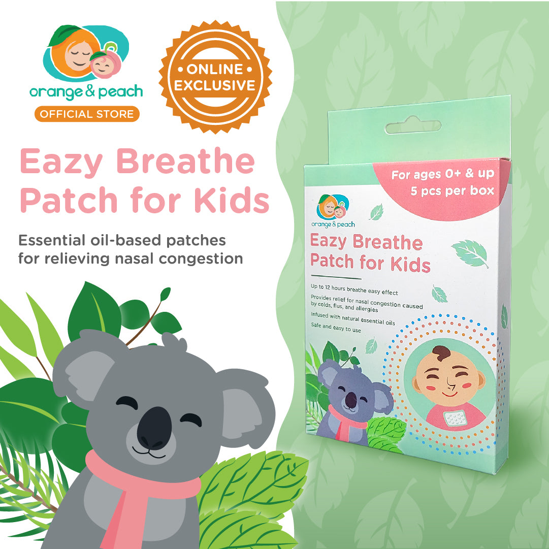 Orange and Peach Eazy Breathe Patch for Kids 100% Organic Patches