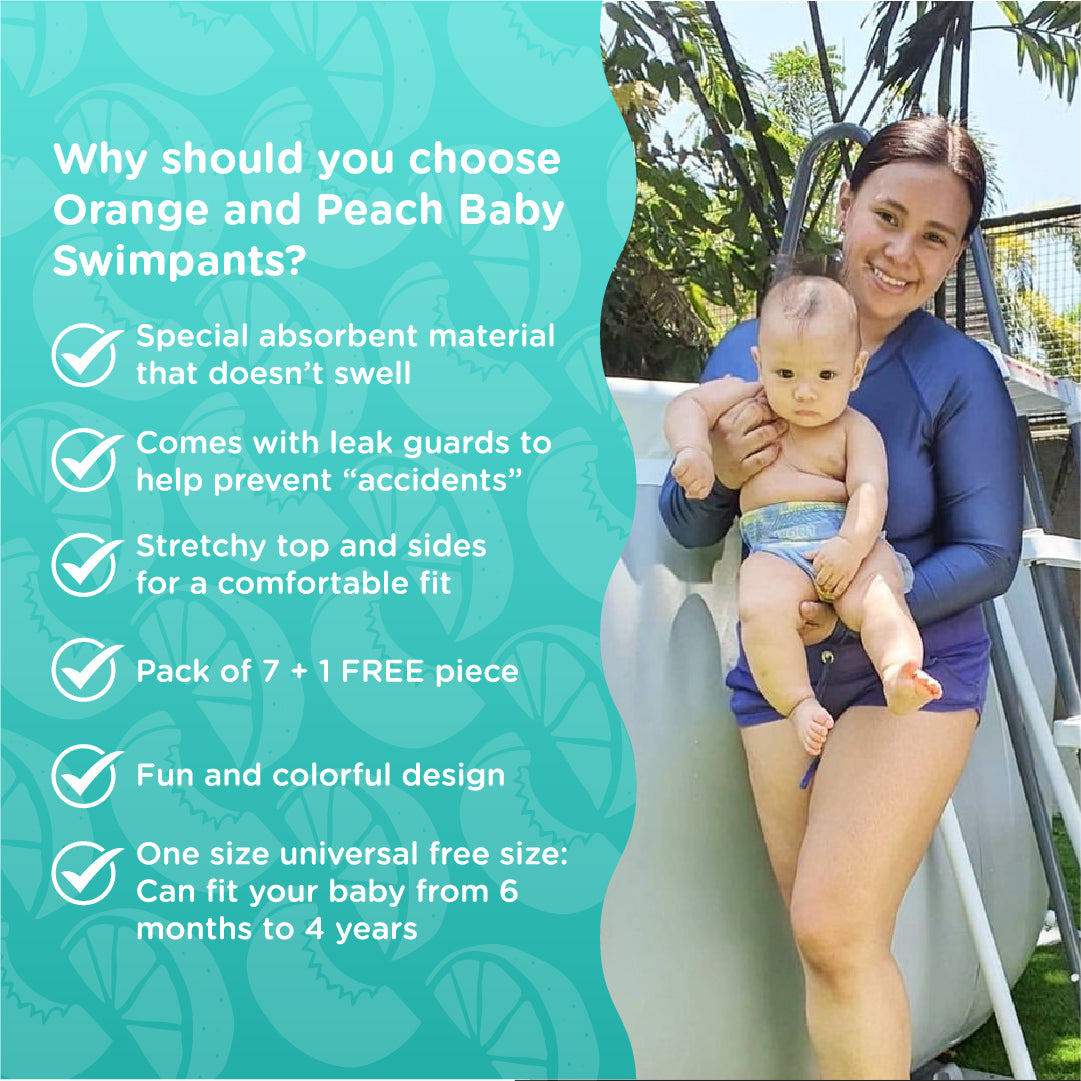 Orange and Peach Basics Baby Disposable Swimpants (8 pcs.)