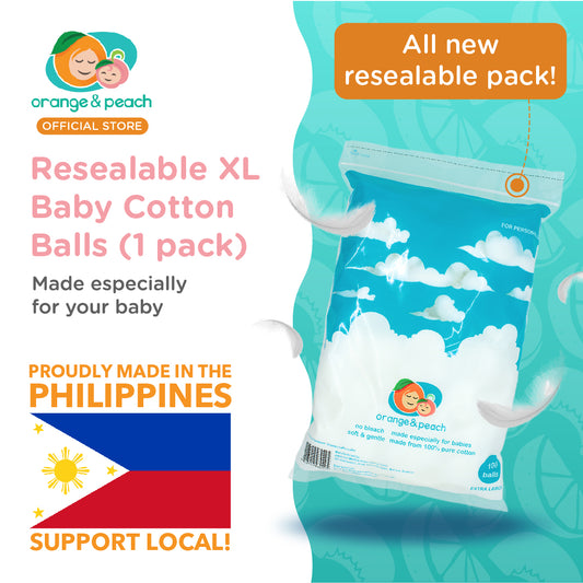 Orange and Peach Resealable XL Baby Cotton Balls (1 pack)