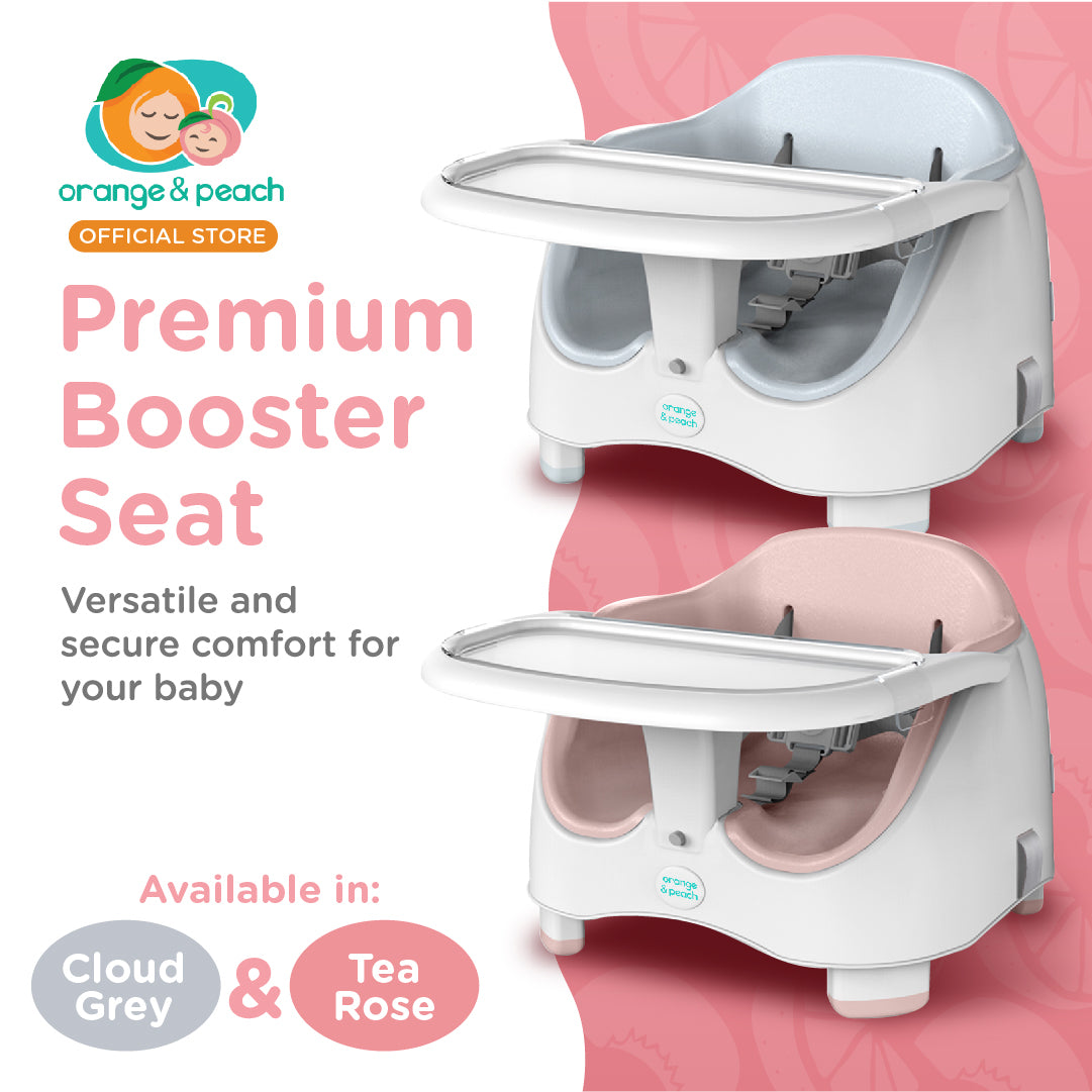 Orange and Peach Premium Booster Seat and Travel High Chair