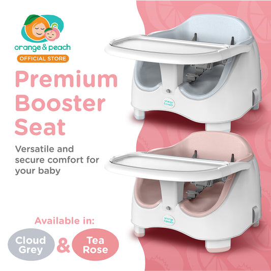 Orange and Peach Premium Booster Seat and Travel High Chair