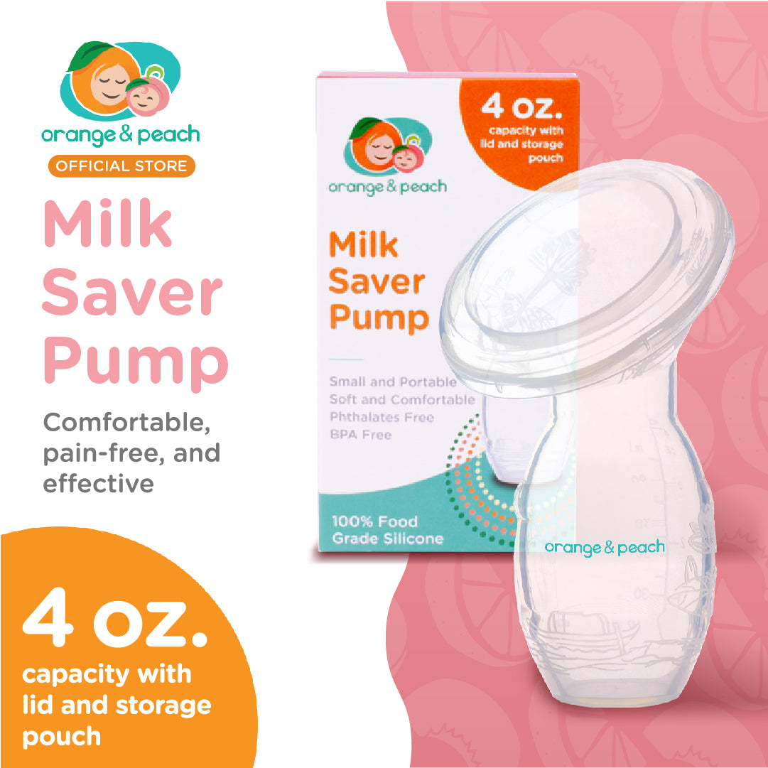 Orange and Peach Hands-Free Milk Saver Pump