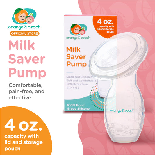 Orange and Peach Hands-Free Milk Saver Pump